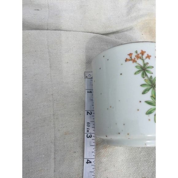 Ceramic coffee mug tea floral Japan vintage bron 70s MCM rustic farmhouse - Picture 7 of 10